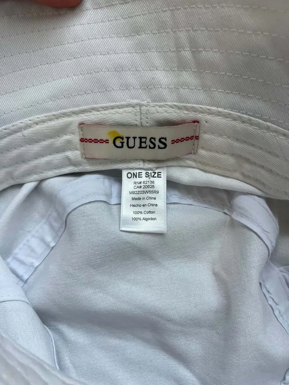GUESS White Logo Bucket Hat